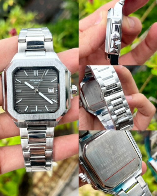 Patek Phillip Cubitus Chain Silver/Black dial
