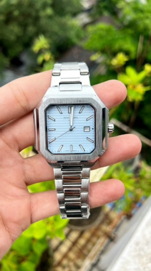 Patek Phillip Cubitus Chain Silver/Blue dial