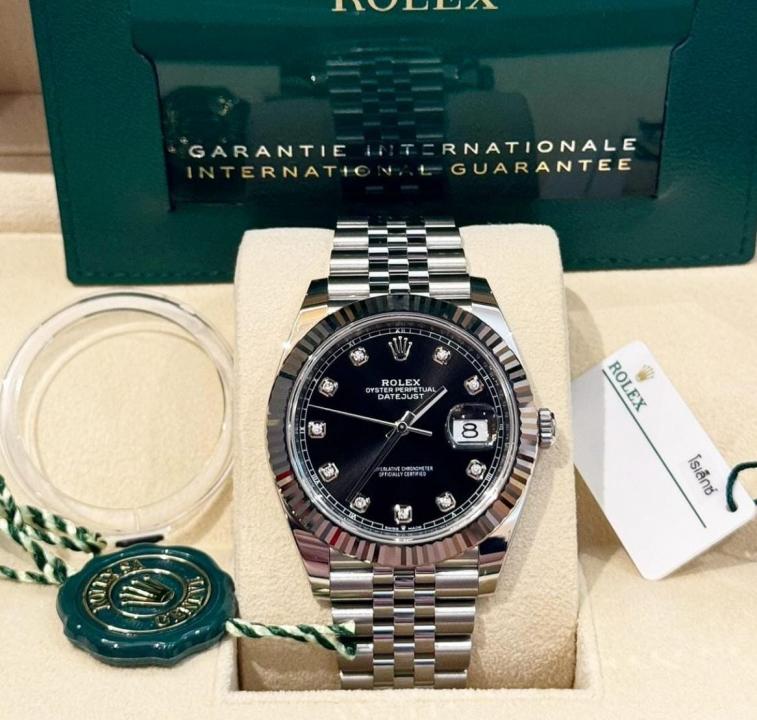 Rolex Oyster Perpetual Date Just Diamond Silver-Black Working Like Automatic