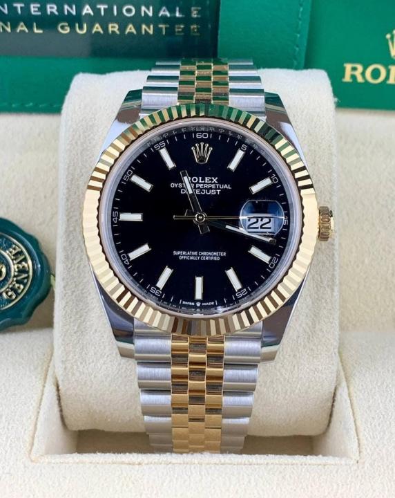 Rolex Oyster Perpetual Date Just 2 Ton-Gold-Black Working Like Automatic
