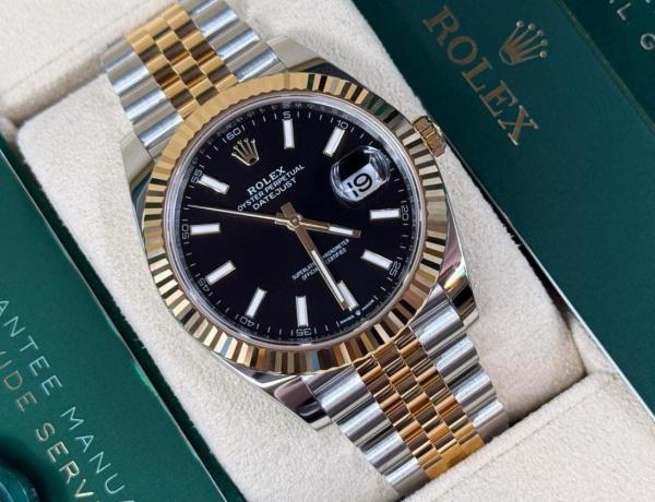 Rolex Oyster Perpetual Date Just 2 Ton-Gold-Black Working Like Automatic
