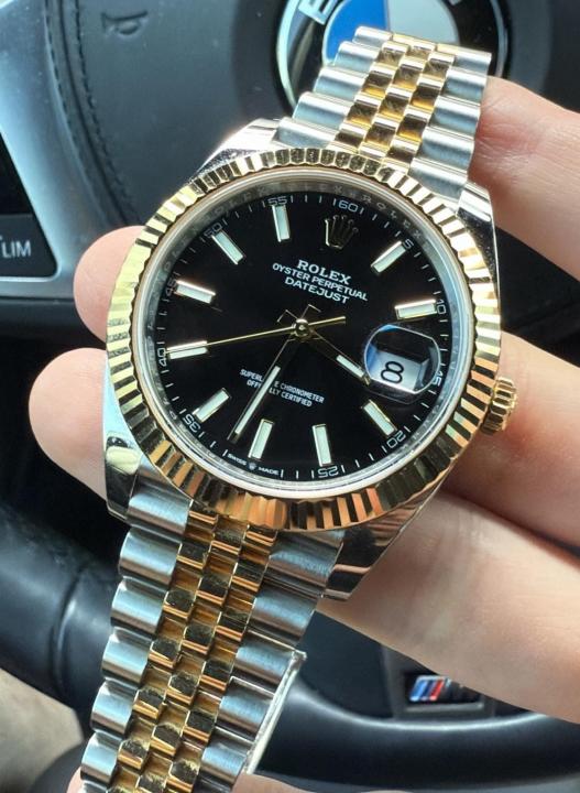 Rolex Oyster Perpetual Date Just 2 Ton-Gold-Black Working Like Automatic