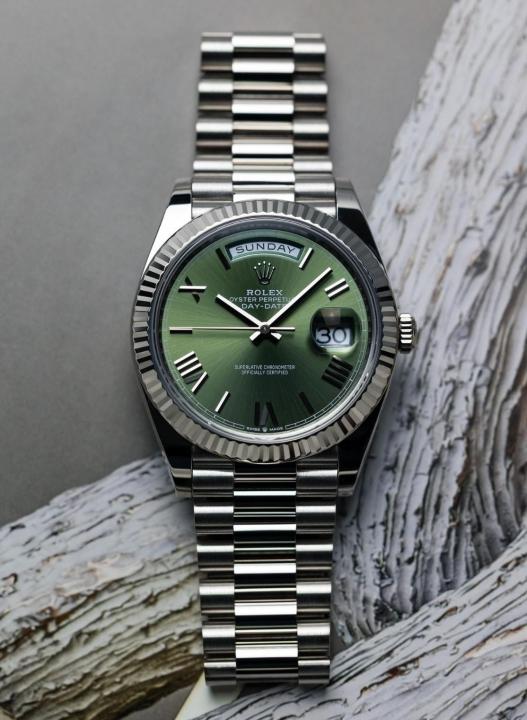 Rolex Oyster Perpetual Day Date 40 Battery Silver-Green