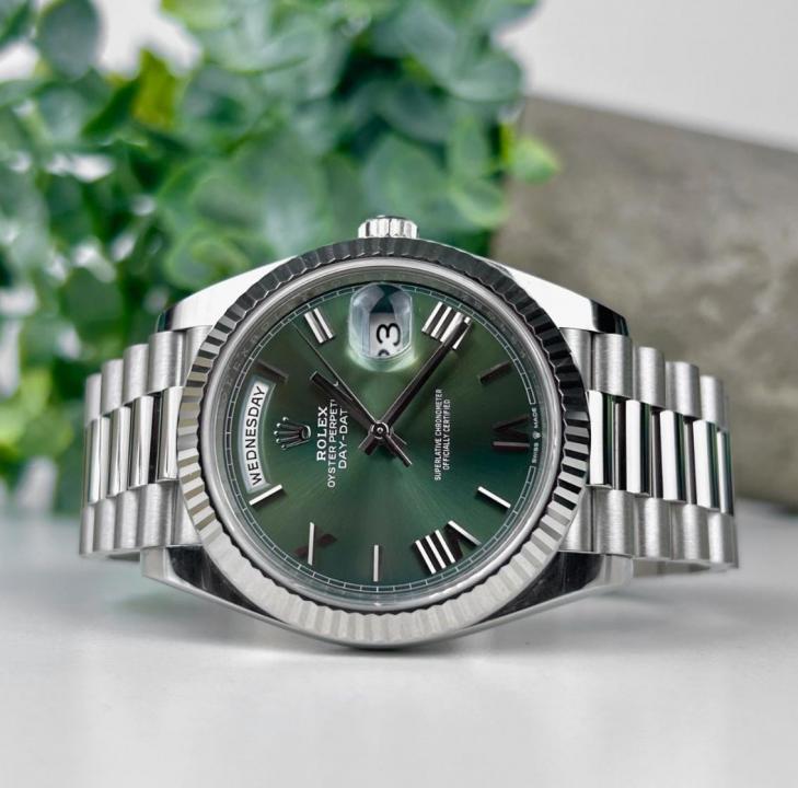 Rolex Oyster Perpetual Day Date 40 Battery Silver-Green