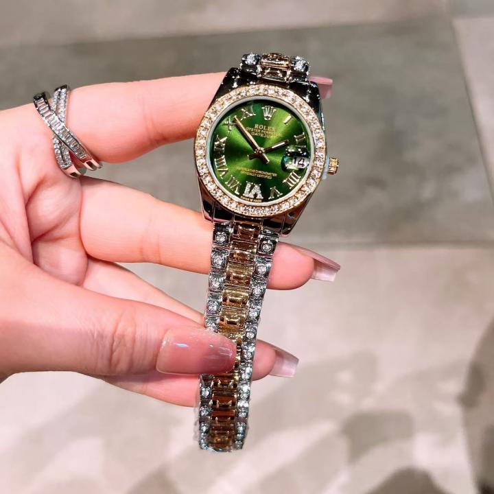 Rolex Oyester Perpetual Date Just 2 Ton-Gold-Green