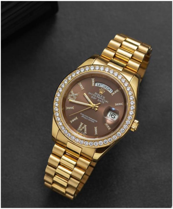 Rolex Oyster Perpetual Day Date Diamond Gold-Brown