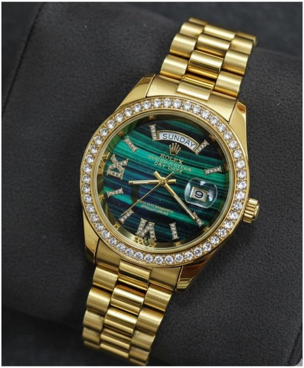 Rolex Oyster Perpetual Day Date Diamond Gold-Green