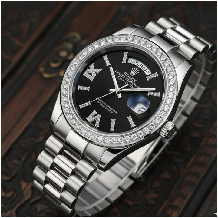 Rolex Oyster Perpetual Day Date Diamond Silver-Black