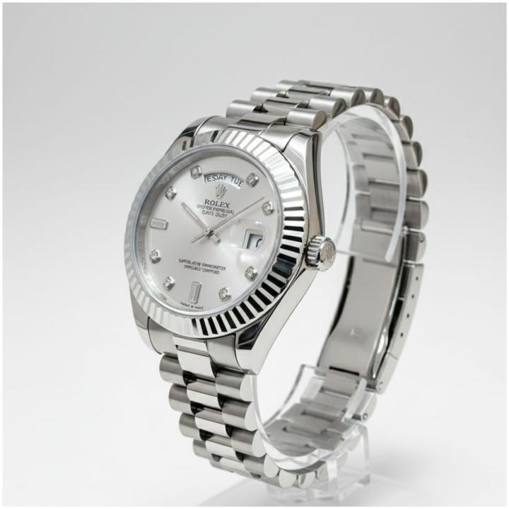Rolex Oyster Perpetual Day Date Diamond Silver-White 40 Battery