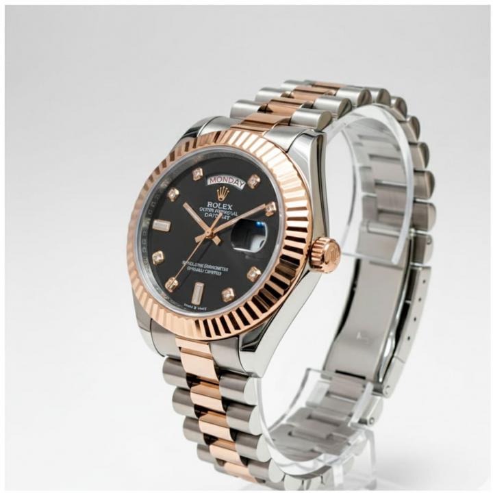 Rolex Oyster Perpetual Day Date Diamond 2 Ton-Copper-Black 40 Battery